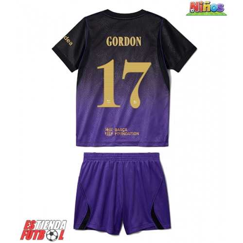 Barcelona Anthony Gordon #17 Segunda Equipación Niños 2026-27 Manga Corta (+ Pantalones cortos)